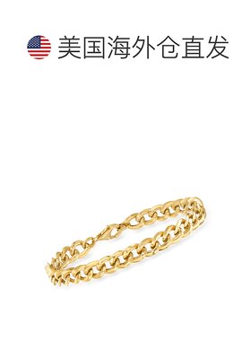 自营 Ross-Simons 意大利 18 克拉黄金路缘链手链 - 7 英寸 美国