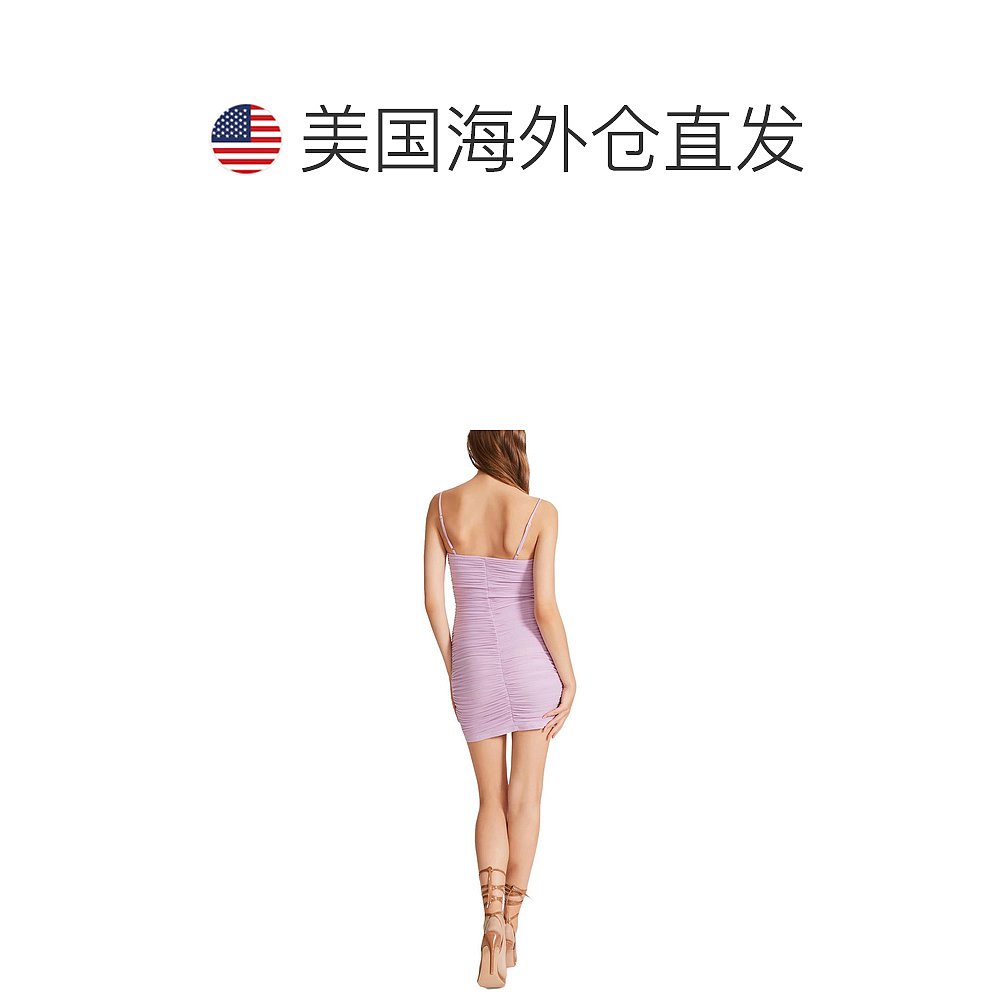 bb dakota女式褶皱迷你紧身连衣裙-淡紫色【美国奥莱】直发-图1