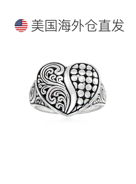 自营Ross-Simons Bali-Style Sterling Silver Heart Ring - whit