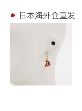 日本直邮TORY BURCH Charm Hoop Earring 金色 奶油色 耳环配饰