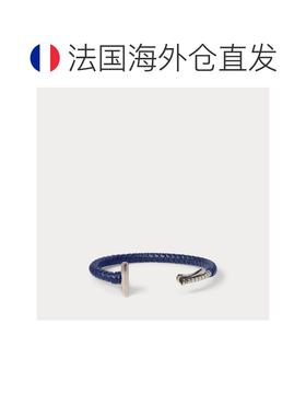 自营欧洲直邮Ralph Lauren拉夫劳伦 男士蓝色/灰色拼色黄铜编织手