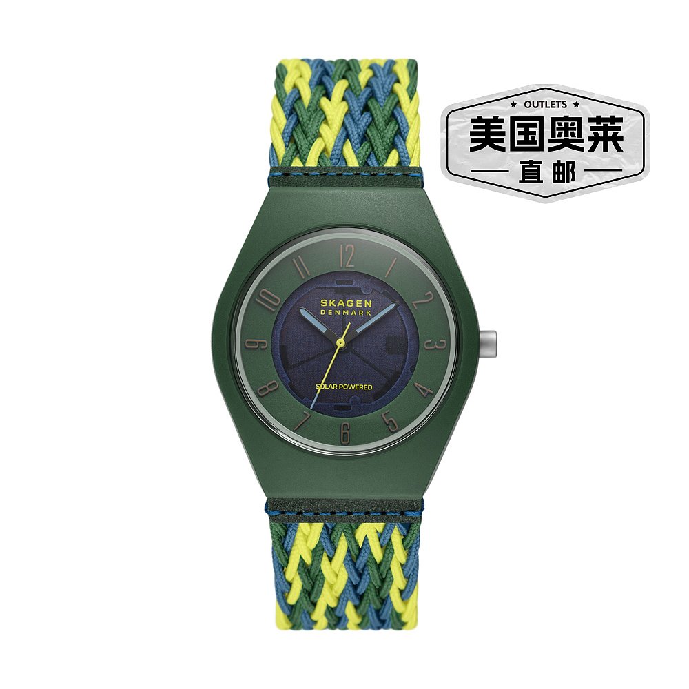 Skagen 男士 Samsø 系列三针、绿色 #tide 海洋材质手表 - 蓝、绿 - 图0