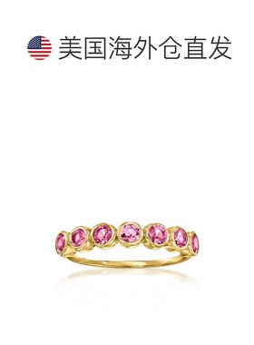 自营RS Pure by Ross-Simons 包边镶嵌粉色电气石戒指 14kt 黄金