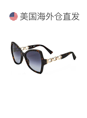 自营Moschino女式54毫米灰色太阳镜-黑色 美国奥莱直发
