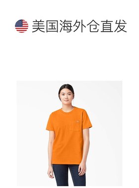 Dickies 女士短袖重磅 T 恤 - 橙色 (或) 【美国奥莱】直发