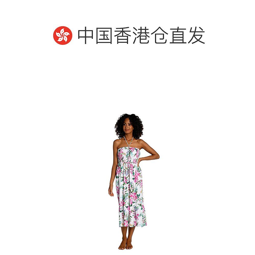 香港直邮潮奢 la blanca 女士Mystic Palms 罩衫式抹胸中长连衣裙 - 图1