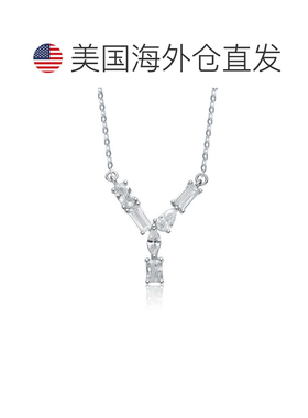 自营geneviveSterling Silver White Gold Plated with Clear Cub