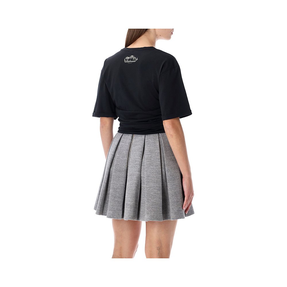 1h可退 BALMAIN 女士T恤 FF0EE012GF23EDY AW2025 黑色 T-shirt w - 图0