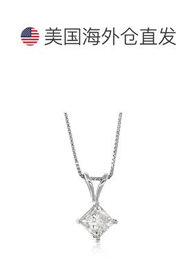 自营vir jewels3/4 cttw 钻石单石吊坠项链 14K 白金公主链 - 白