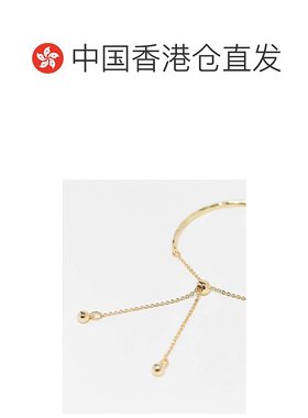 1h可退 香港直邮ASOS 女士 设计简约套索色调手镯(两件套)(金色)