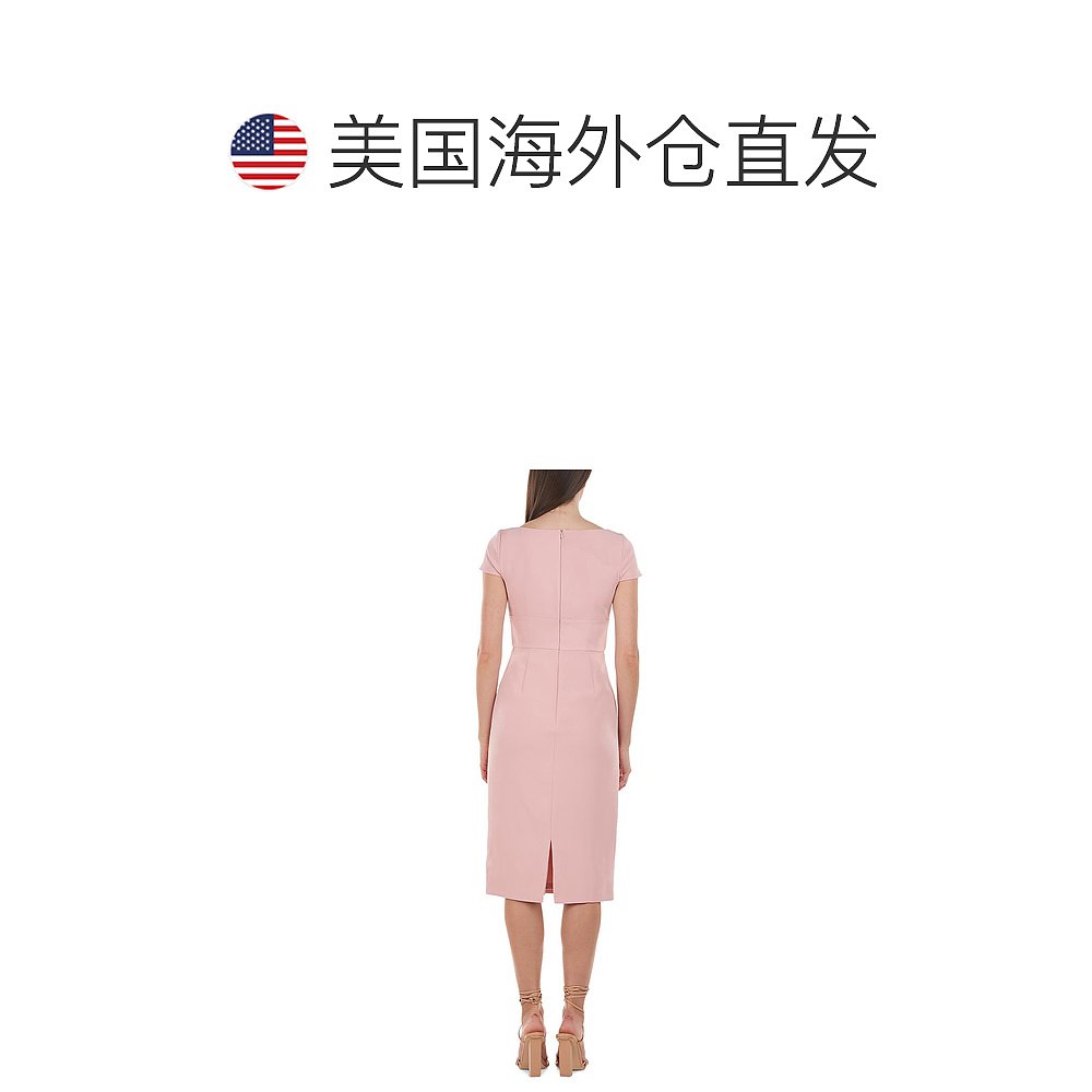 js collectionsLuciana 女式 V 领中长紧身连衣裙 - 腮红 【美国