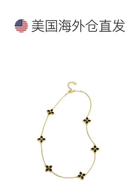 自营 savvy cie jewels18K Gold Vermeil Greeb Agate Flower Cho