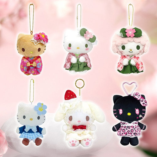 日本直邮正版Sanrio三丽鸥长腿Hello kitty贵妇黑皮天使圣诞挂件 - 图2
