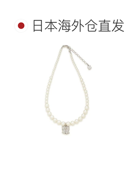 1h可退 日本直邮FURFUR 女士 珍珠项链 蝴蝶结吊 charm 镶水晶设