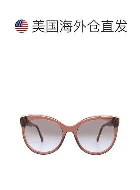 自营Carolina Herrera Brown Violet Cat Eye Ladies Sunglasses