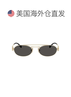 自营miu miu0Mu 54Zs Vintage Oval Gold Metal Sunglasses - gre