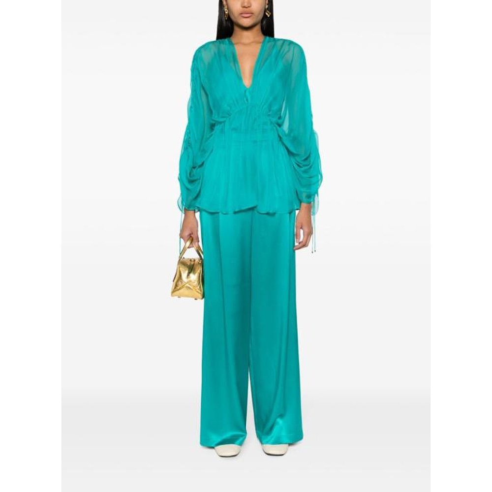 MAX MARA24SS直筒裤女11131034600 005Green - 图0