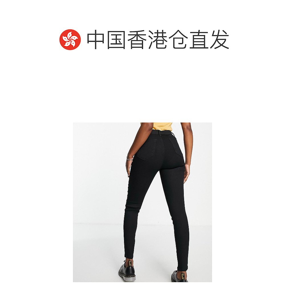 香港直邮潮奢 Topshop 女士 Joni 牛仔裤(黑色) - 图1