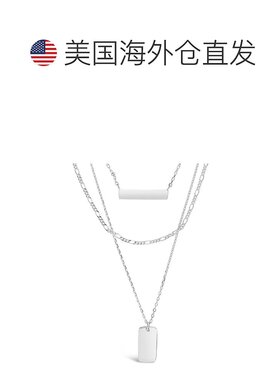 sterling forever三层条形项链 - 金色 - 银白色 【美国奥莱】直