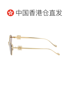 香港直邮LOEWE 罗意威 女士 金色 Anagram Hexagonal 太阳镜 LW40
