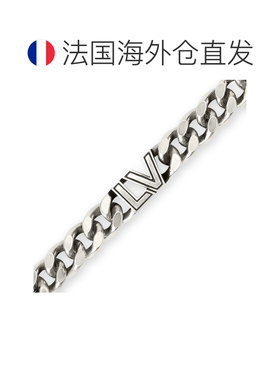 自营1h可退 欧洲直邮LV路易威登 Club系列男士黑色纯银链条手链