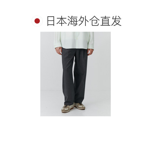 1h可退 日本直邮PUBLIC TOKYO 男装 立体感直筒条纹西裤 15634100 - 图1