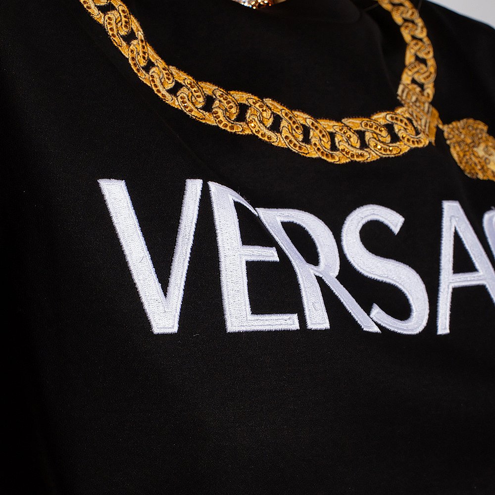 香港直邮Versace范思哲女士T恤黑棉质圆领1004159-1A02991-2B070-图2