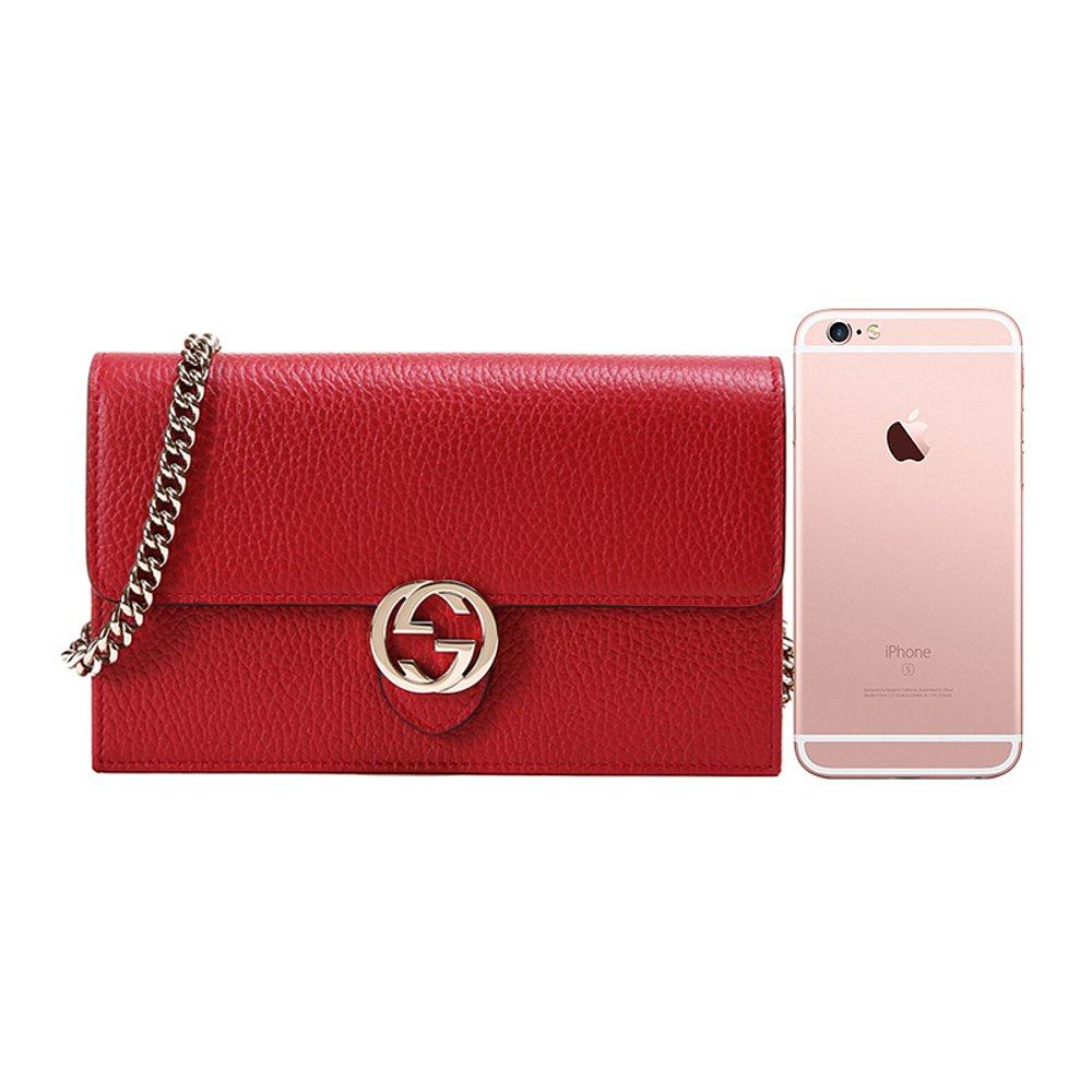 gucci女士荔枝纹牛皮双单肩斜挎包 天猫国际海外仓直购女士包袋