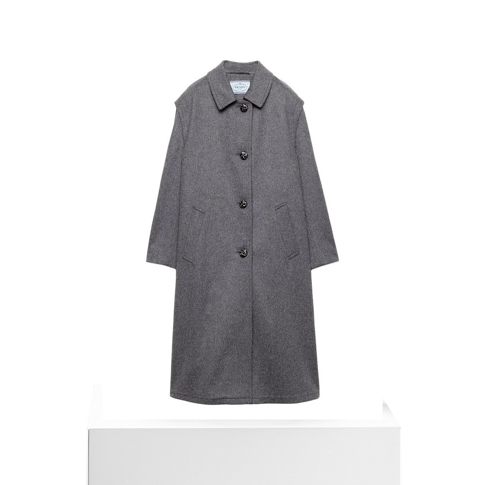 1h可退 PRADA 女士外套 P657SESOOOC2O0480 AW2025 灰色 Prada Si - 图3