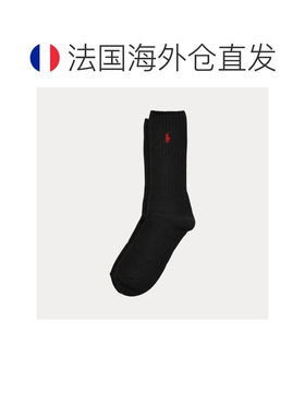 自营欧洲直邮Ralph Lauren拉夫劳伦 男士黑色/红色混纺棉质运动袜
