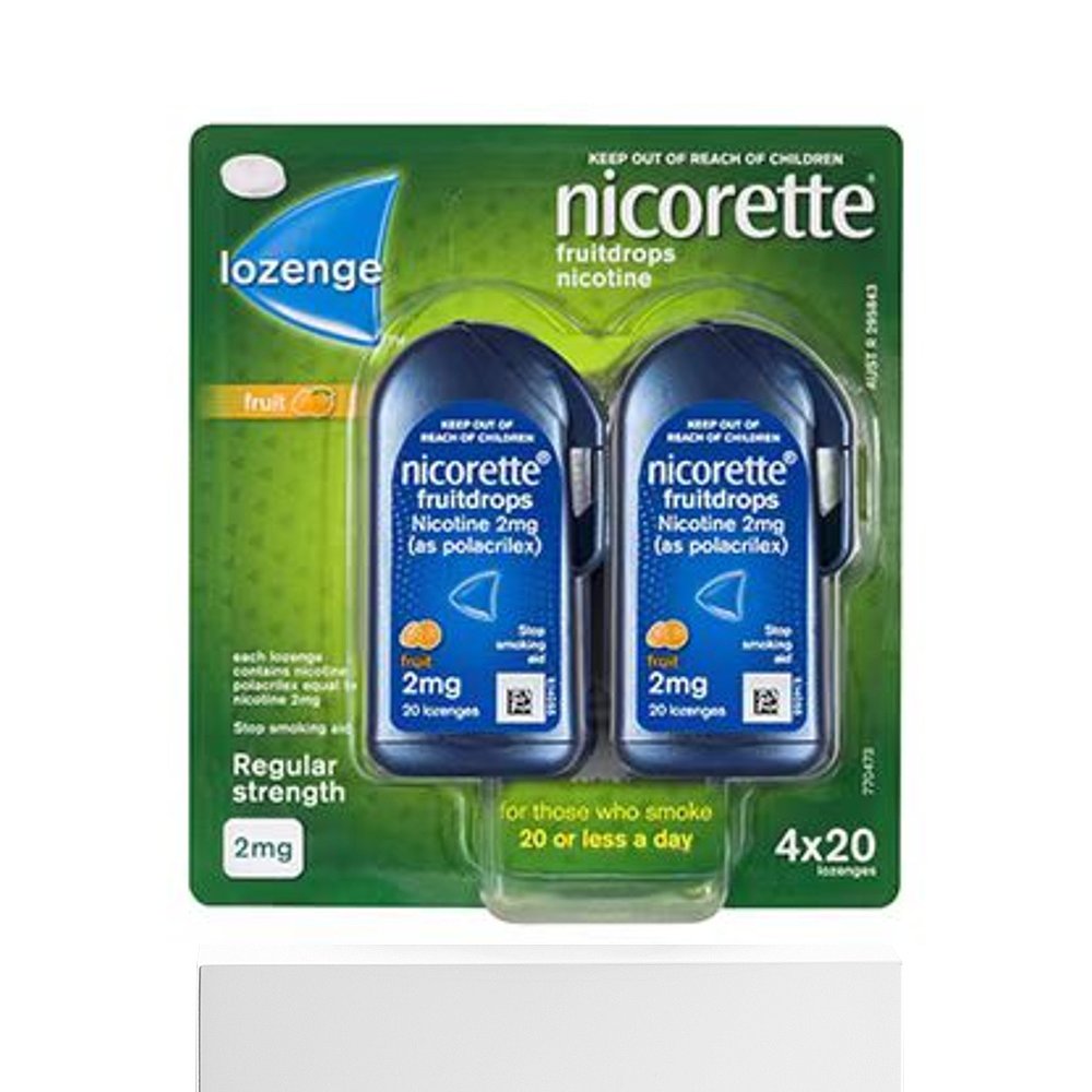 澳大利亚直邮Nicorette 力克雷 戒烟含片 水果味2mg 20片X4/盒 - 图3