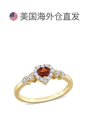 自营 mimi & max1/2 克拉 TGW 心形石榴石和人造白色蓝宝石带钻石