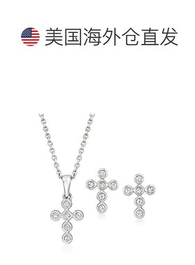 自营Ross-Simons Bezel-Set Diamond Jewelry Set: Cross Earring