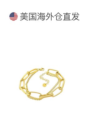 自营 adornia大回形针混合链手链 金色 - 黄色 美国奥莱直发
