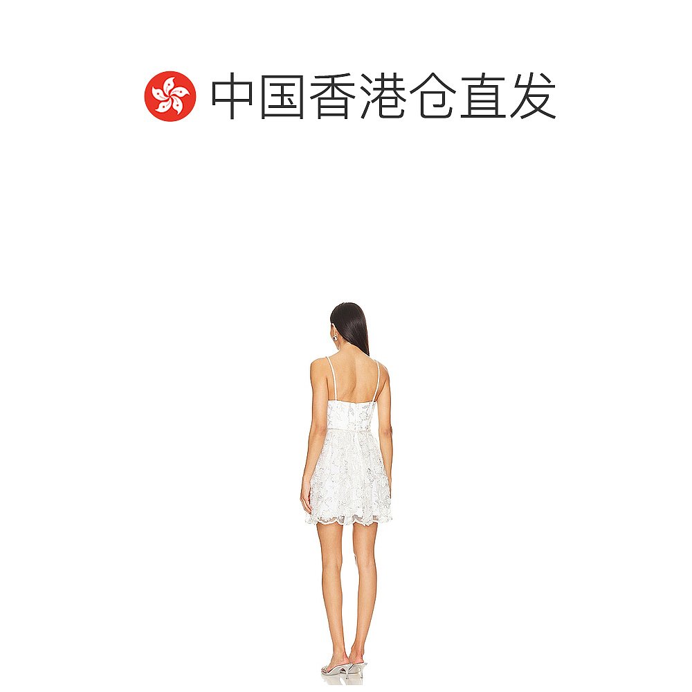 香港直邮潮奢 Self-Portrait 女士 珠片蕾丝迷你连衣裙 SS24251SS - 图1