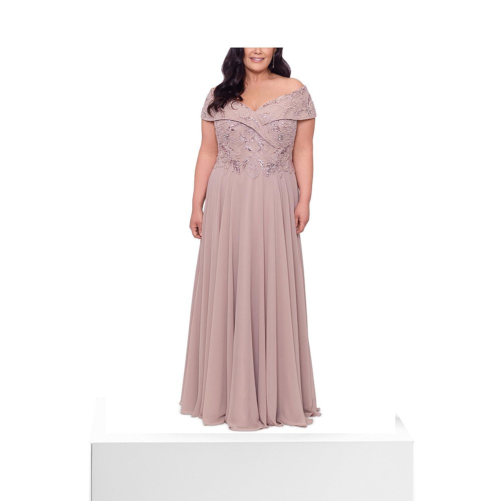 xscapePlus 女士 Beaded Long Evening Dress taupe 【美国奥莱】 - 图3