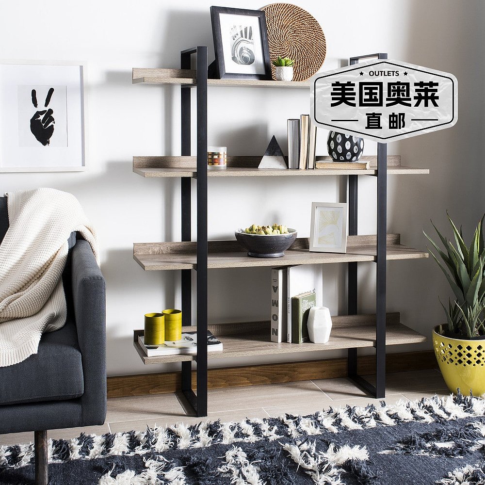 safaviehMelissa Retro Mid Century 4 Tier Etagere - 浅棕色/黑 - 图0