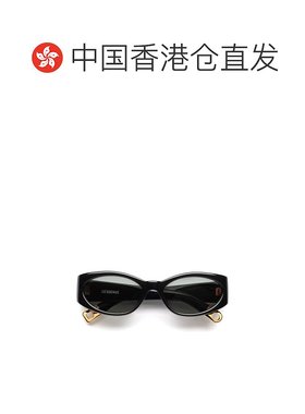 香港直邮JACQUEMUS 男士太阳镜 OVALOBLACK SS2025 黑色 1M1H54M0