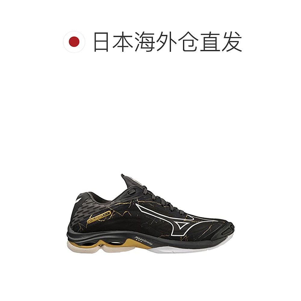 【日本直邮】Mizuno美津浓室内运动鞋黑 x金 23cm 2E V1GA22-图1