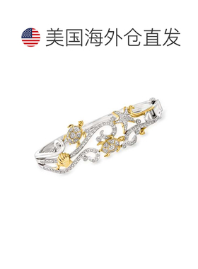 自营Ross-Simons 钻石海洋生物手镯 925 纯银配 18 克拉纯银 - 7