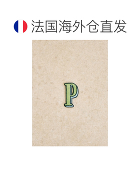 自营欧洲直邮Sezane 婴儿绿色/蓝色聚酯纤维字母P刺绣烫布贴