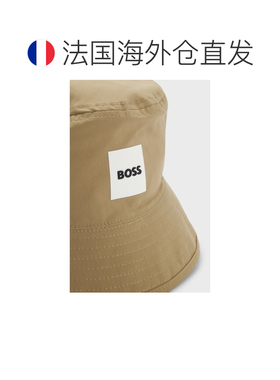 自营欧洲直邮HUGO BOSS雨果博斯 儿童棕色聚酯纤维Logo细节双面渔