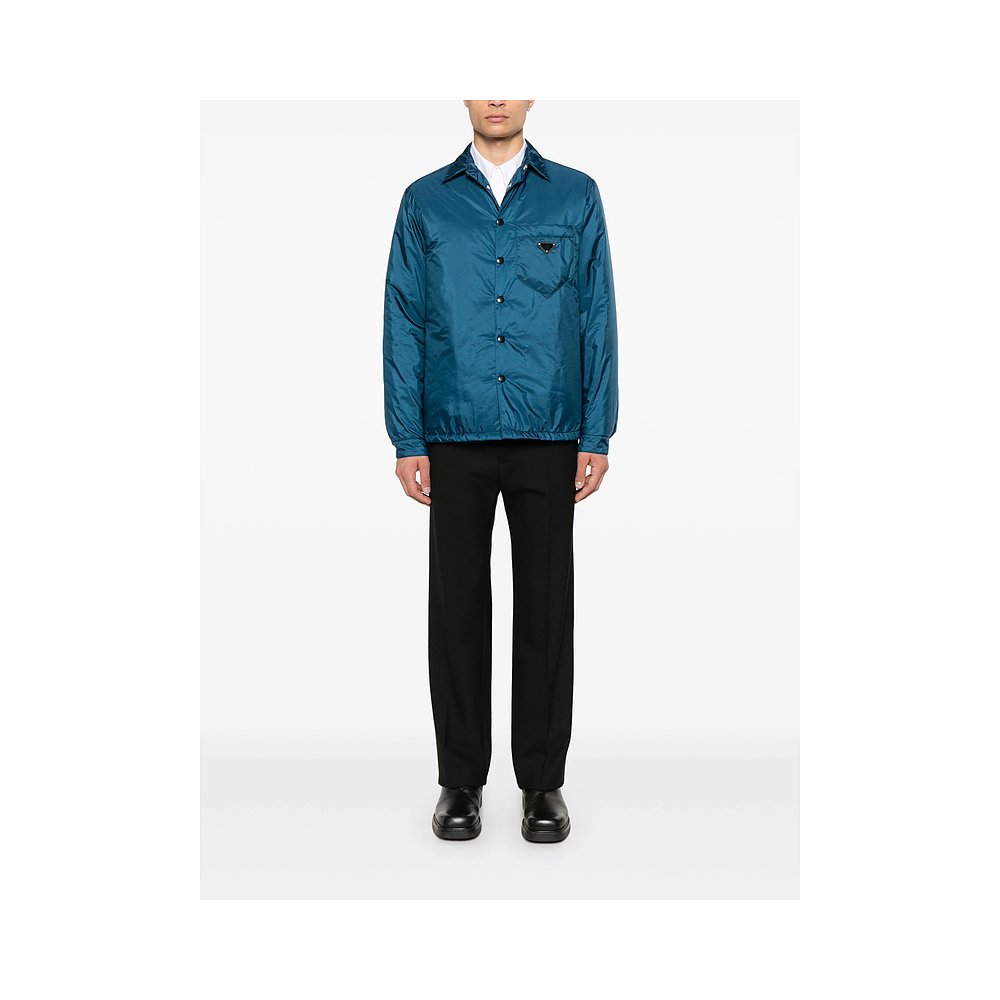 1h可退 PRADA 男士衬衫 SC554MS2211WQ9F0AFC-0 SS2025 蓝色 - 图0