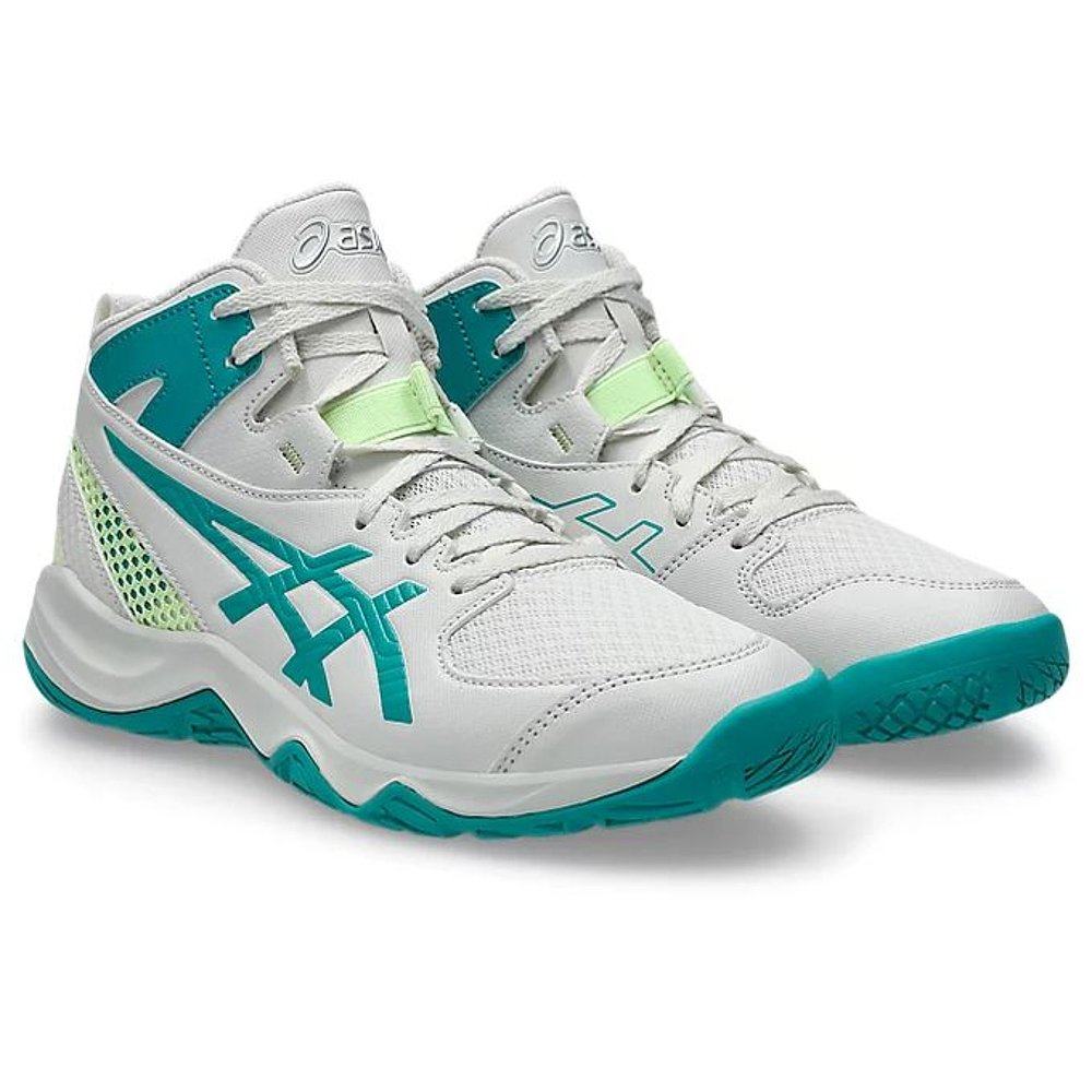 日本直邮Asics DUNKSHOT MB 10 亚瑟士 中帮儿童篮球鞋白青色,淘宝优惠券,粉丝福利购,淘宝优惠卷