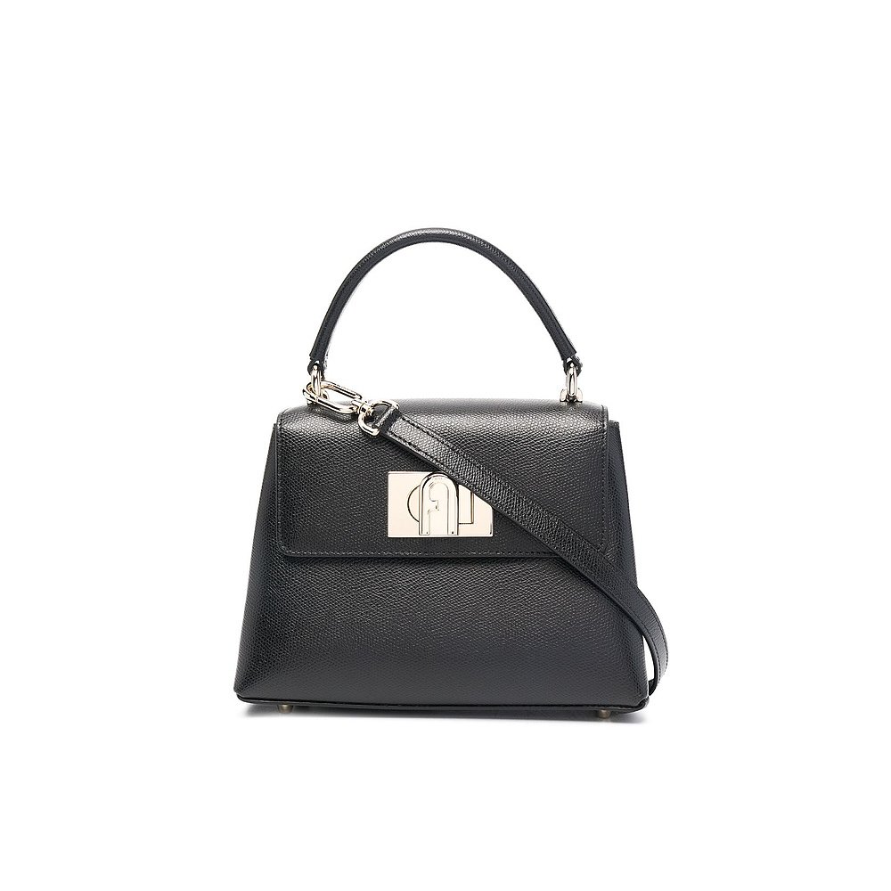 香港直邮潮奢 FURLA 芙拉 女士 BLACK LEATHER 1927 MINI BAG 单 - 图0