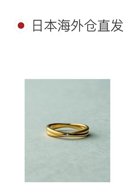 1h可退 日本直邮ete女士简约交叉钻石戒指 高级感满满 配合任何装