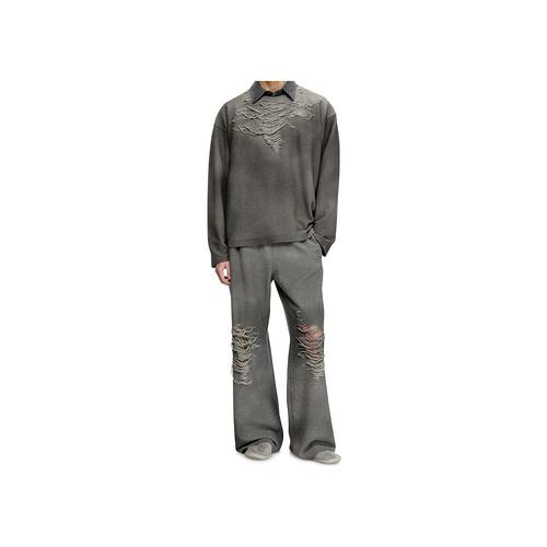 香港直邮DIESEL 男士休闲裤 A182180PLAI9AW SS2025 灰色 做旧运 - 图0