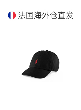 自营欧洲直邮Ralph Lauren拉夫劳伦 女士黑色/红色棉质刺绣棒球帽