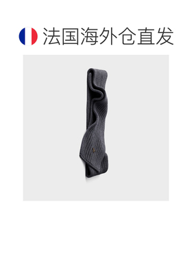 自营欧洲直邮Prada普拉达 女士石板灰羊毛三角形徽标围巾配饰
