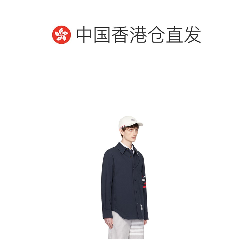 香港直邮潮奢 Thom Browne 汤姆 布朗 男士 长袖翻领衬衫 MJO145C - 图1